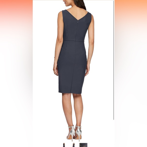 Alex Evenings Women's Slimming Short Ruched Dress with Ruffle - Picture 2 of 8